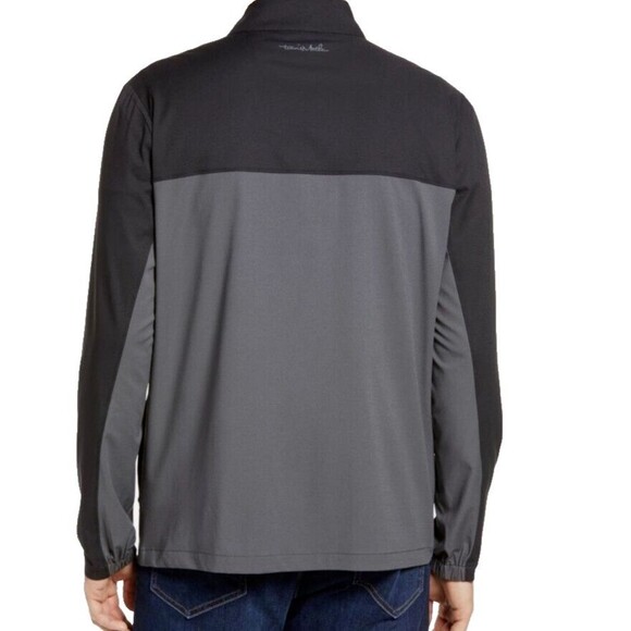Travis Mathew Dead Giveaway Zip Jacket Size M Black Gray Colorblock Lightweight - Picture 5 of 14